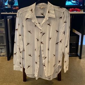 Long Sleeve Blouse Giraffe Pattern